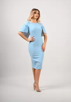 Rochie LaDonna bleu conica cu maneca scurta imagine