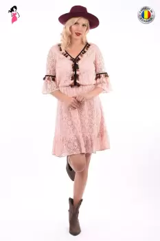 Rochie LaDonna eleganta din dantela cu ciucurasi colorati imagine