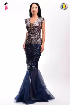 Rochie lunga tip sirena din paiete imagine