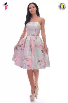 Rochie Per Donna de ocazie clos de lungime midi din brocard cu fir metalic imagine