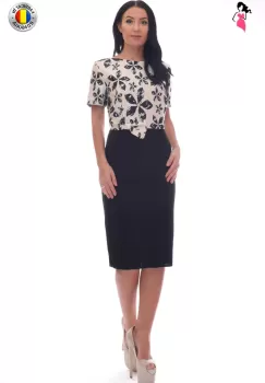 Rochie Vanessa Line eleganta dreapta din brocard imagine