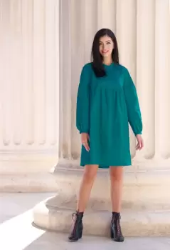 Rochie Xara casual cu croi lejer de culoare turcoaz imagine