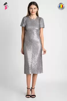 Rochie Xara de seara cu paiete si spatele decupat imagine