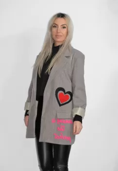 Sacou casual cu imprimeu colorat imagine