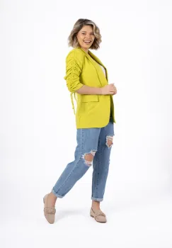 Sacou dama din vascoza cu snur la maneci imagine