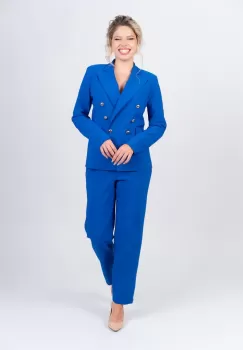 Sacou elegant cambrat prevazut cu doua randuri de nasturi si buzunare laterale imagine