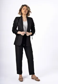 Sacou elegant negru din vascoza imagine