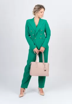 Sacou elegant verde accesoriza cu nasturi aurii si buzunare laterale imagine