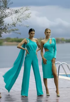 Salopeta turquoise eleganta imagine