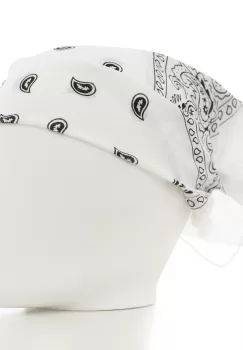 Bandana tip batic patrat cu imprimeu negru pe alb imagine