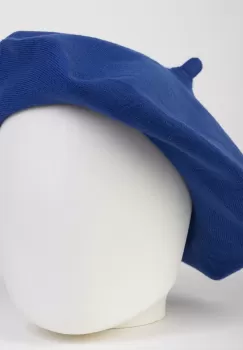 Bereta albastru electric clasica, chic, din bumbac si lana imagine