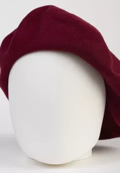 Bereta bordo clasica, chic, din bumbac si lana imagine