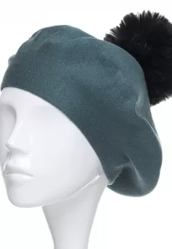 Bereta clasica verde prafuit, cu mot din blanita, din bumbac si lana imagine