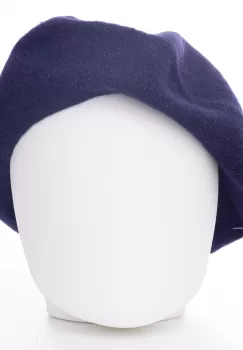 Bereta frantuzeasca bleumarin din stofa de lana imagine