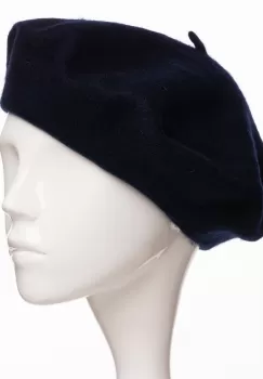 Bereta frantuzeasca din stofa groasa de lana, bleumarin imagine