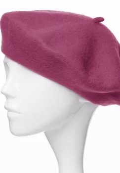 Bereta frantuzeasca din stofa groasa de lana, mov zmeura prafuit imagine