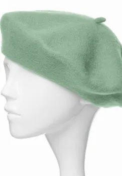 Bereta frantuzeasca din stofa groasa de lana, verde menta imagine