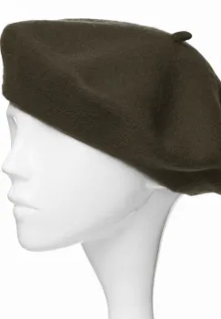 Bereta frantuzeasca maro din stofa de lana imagine