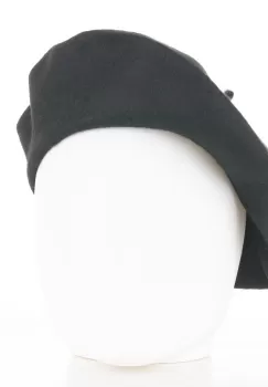 Bereta frantuzeasca neagra din stofa de lana imagine