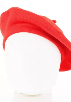 Bereta frantuzeasca rosie din stofa de lana imagine