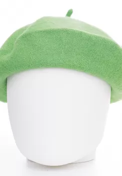 Bereta frantuzeasca verde deschis din stofa de lana imagine