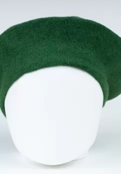 Bereta frantuzeasca verde inchis din stofa de lana imagine