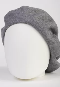 Bereta gri clasica, chic, din bumbac si lana imagine