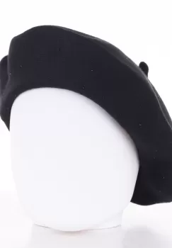 Bereta neagra chic, cu strasuri foarte fine aplicate pe toata suprafata, din bumbac si lana imagine