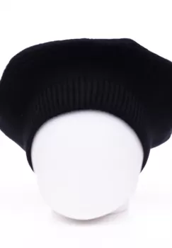 Bereta neagra cu model tricotaj cu braduti, din lana imagine