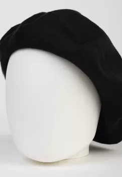 Bereta negra clasica, chic, din bumbac si lana imagine