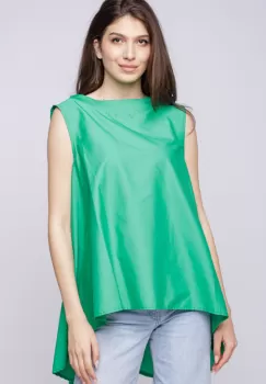 Bluza ampla verde din bumbac imagine