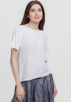 Bluza versatila cu maneca scurta, alba imagine