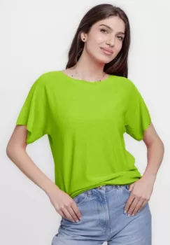Bluza versatila cu maneca scurta, verde deschis imagine