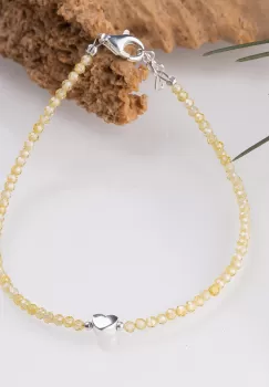 Bratara argint subtire din cubic zirconia galben si piesa din argint imagine