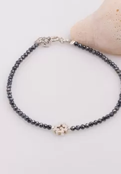 Bratara argint subtire din spinel si piesa din argint imagine