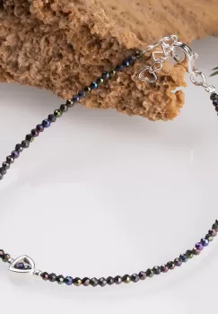 Bratara argint subtire din spinel si piesa din argint imagine