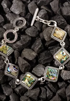 Bratara cu elemente rombice din scoica naturala paua imagine