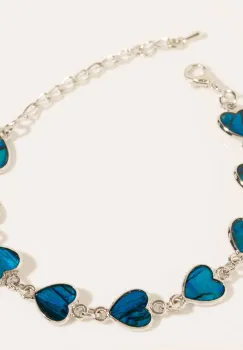 Bratara cu scoica naturala paua shell cu forme de inima imagine