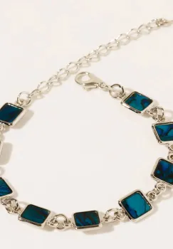 Bratara cu scoica naturala paua shell cu forme de patrat imagine