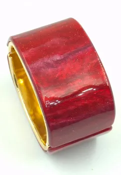 Bratara lata rosu intens cu efect perlat ,   eleganta si versatila imagine