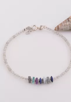 Bratara subtire din labradorit si hematit imagine