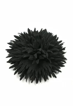 Brosa dama floare textila decorativa, neagra imagine