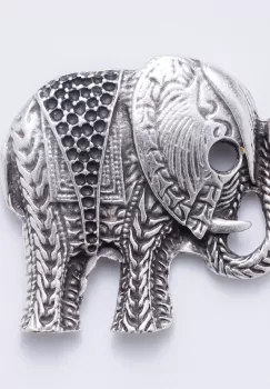 Brosa din ZAMAC cu forma de elefant, simbol al abundentei imagine