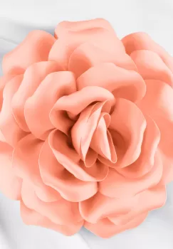 Brosa floare roz somon cu diamtetru de 15 cm, cu clips pentru par imagine