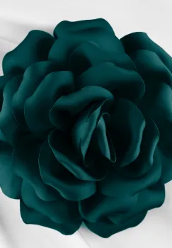 Brosa floare turcoaz inchis cu diamtetru de 15 cm, cu clips pentru par imagine