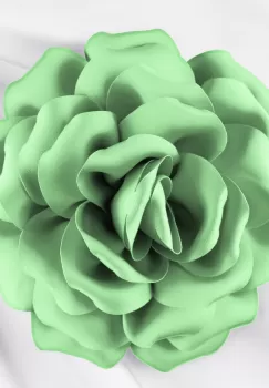 Brosa floare verde menta cu diamtetru de 15 cm, cu clips pentru par imagine