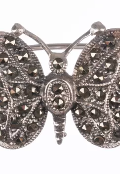 Brosa fluturas din argint 925 cu pietre foarte fine de marcasite imagine