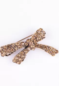 Brosa metalica fundita auriu antichizat cu pietricele aurii pe toata suprafata imagine