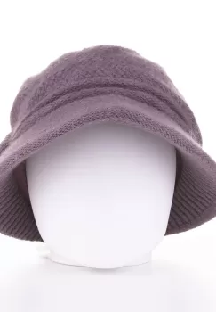 Caciula stil palarie bej moviliu cu bor si decoratiune laterala argintie, captusita in interior imagine