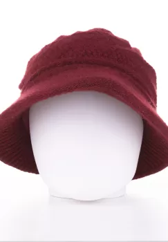 Caciula stil palarie bordo cu bor si decoratiune laterala argintie, captusita in interior imagine